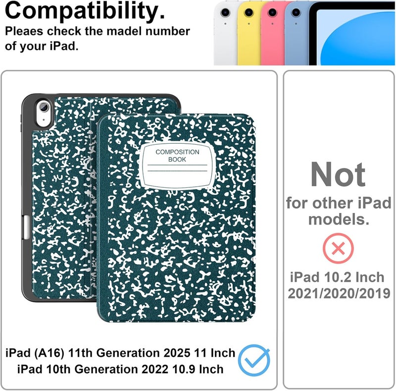 Supveco Case for ipad 10th Generation 10.9 Inch 2022 with Pencil Holder-[Multi Viewing Angles+Auto Wake/Sleep], Premium Folio Stand Case with Soft TPU Back Cover for iPad 10th Gen 2022-Teal - Image 2